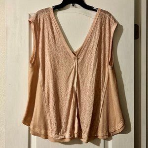 Multi Texture, Wide Strap Tank Top Blouse